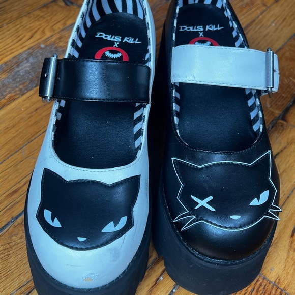“Cat you Later” Dolls Kill Black & White Dress Shoes - Picture 11 of 12